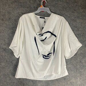 Koandaily Blouse Women's‎ Extra Large Short Sleeve NWT White Casual Adults
